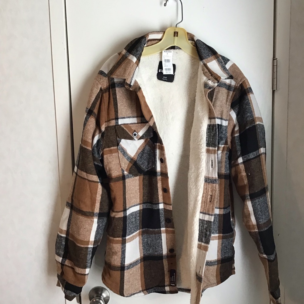 Plaid Wool Jacket Sheppard Men’s Size Small Sherpa Lined Button Up So 🔥and nice!